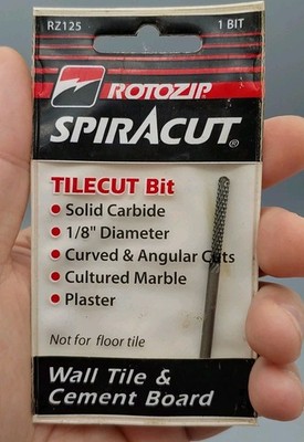 Rotozip Tile cut RZ125 1/8  Zip Bit Made in USA 90's Wall Tile & Cement Board