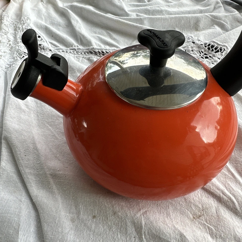 Rachael Ray 1,5 кварты оранжевый эмаль свистящий чайник крюк ручки красивый - Изображение 2 из 4