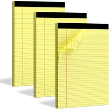 Yellow Legal Pads, 3 Pack Writing Pads 8.5 X 11 Inch, Micro Perforated Notebooks