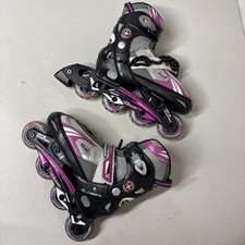 Schwinn Black White Pink Adjustable Inline Skates Roller Blades Sizes 1, 2, 3, 4