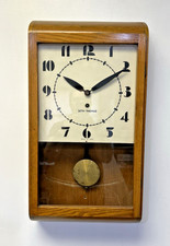 Seth Thomas Observer Art Deco MCM Oak Wall Re...