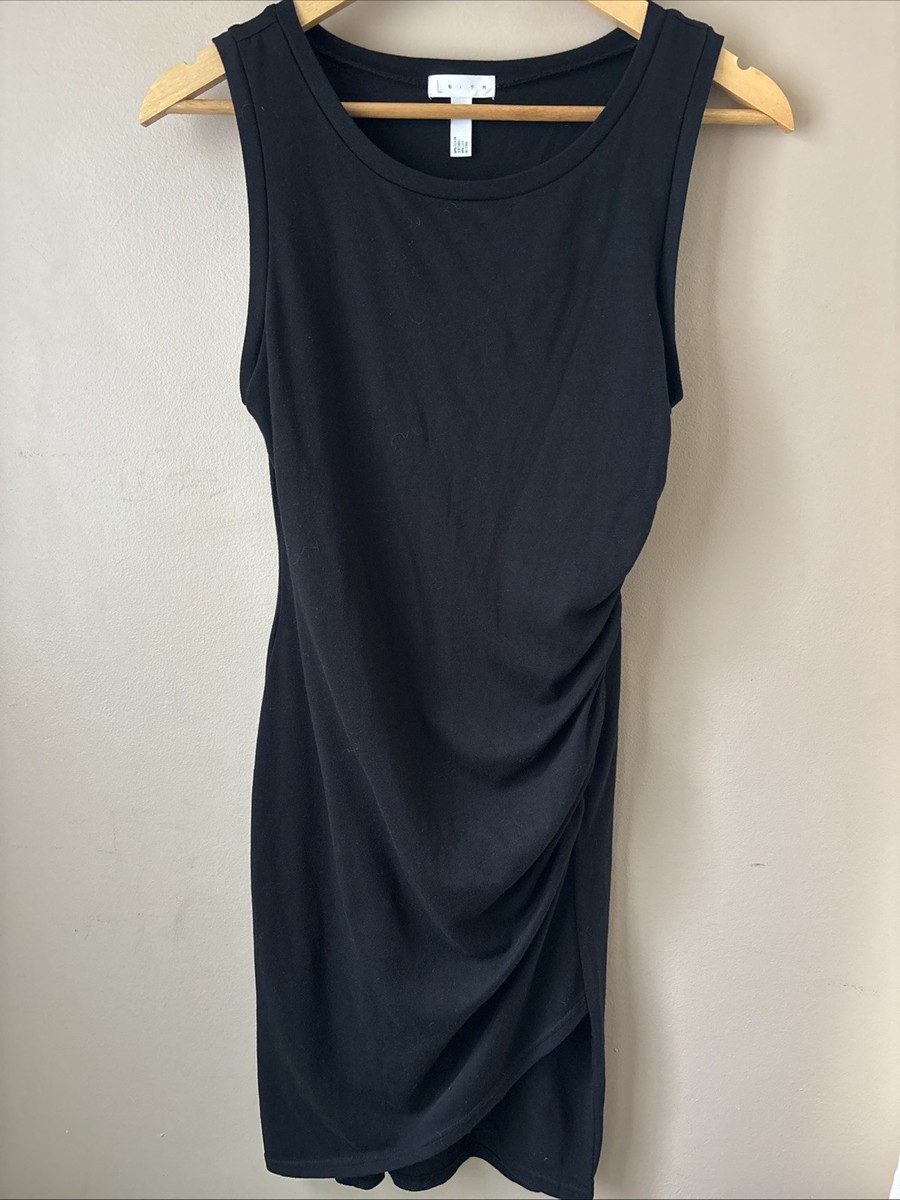 Leith Ruched Sheath Dress Womens M Black Sleeveless Side Ruched | eBay Leith Ruched Sheath Dress Womens M Black Sleeveless Side Ruched | eBay