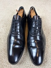 GUCCI 429192 BLACK LEATHER LACE UP OXFORDS BROGUE DETAILING MADE IN ITALY SIZE 9
