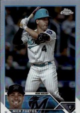 2023 Topps Chrome Update Nick Fortes #USC77 Refractor Miami Marlins 3E