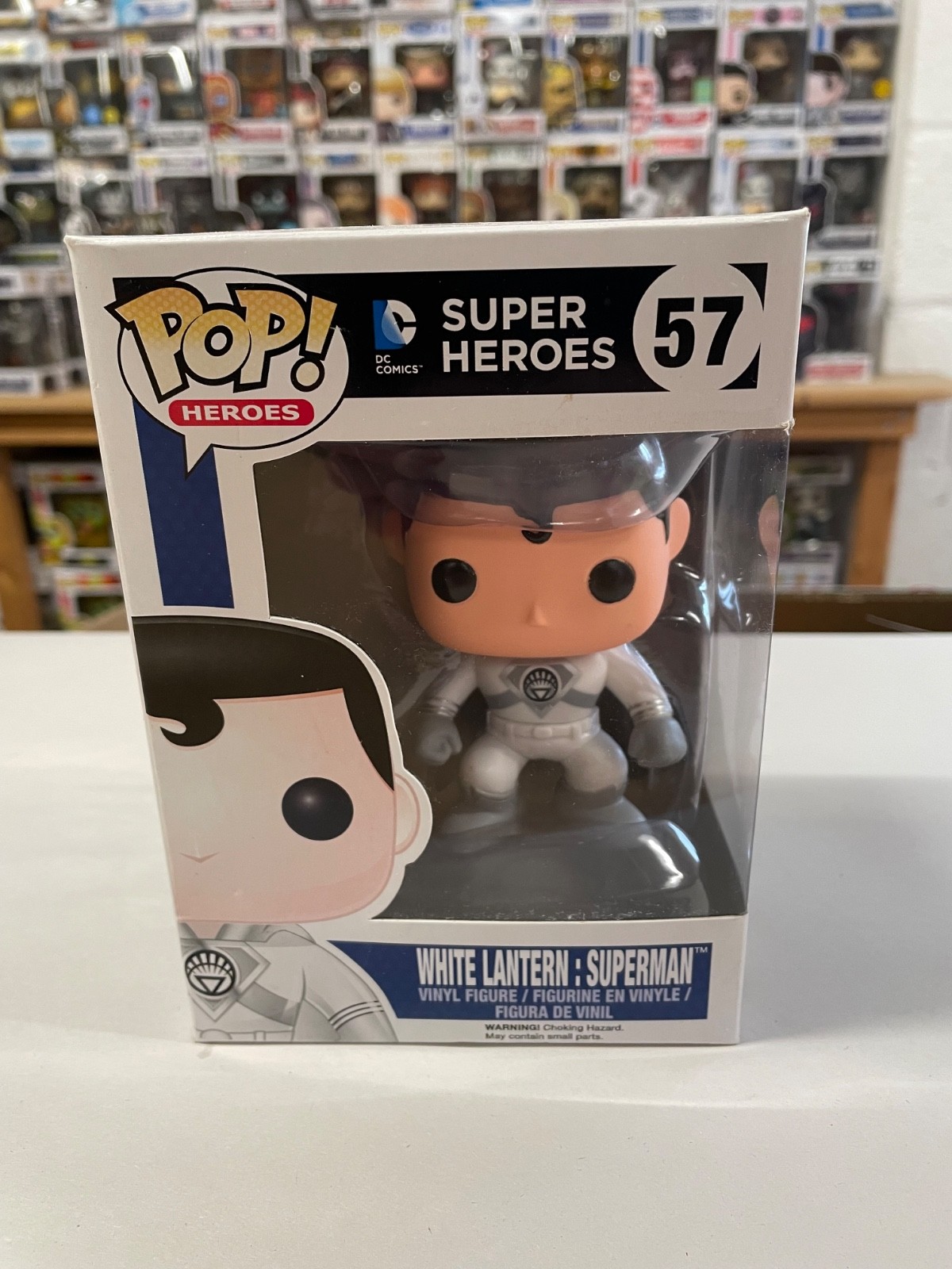DAMAGED BOX DC COMICS WHITE LANTERN SUPERMAN 3.75"" VINYL FIGURE POP FUNKO 57