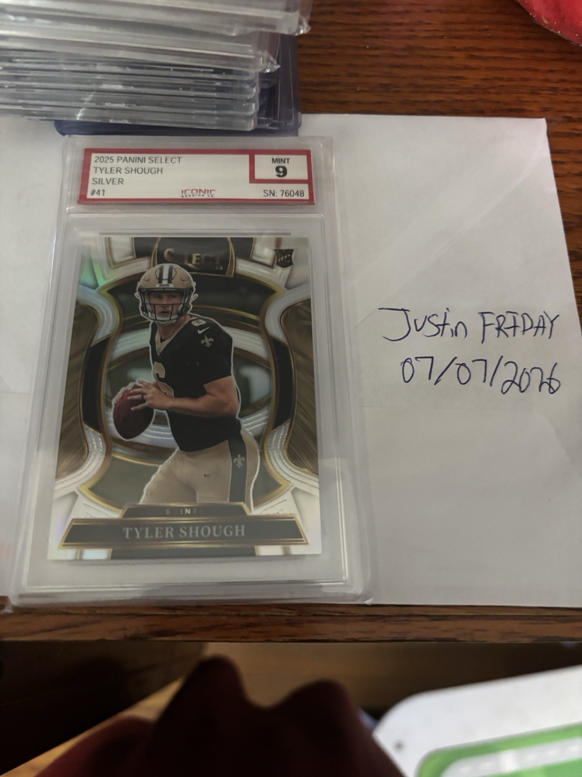 2025 Panini Select Tyler Shough #41 Concourse Silver Iconic Graded Saints