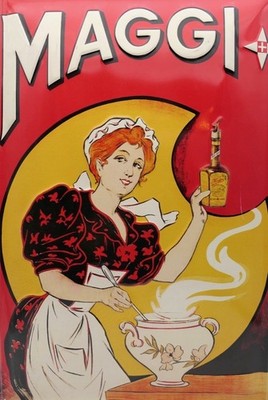 Blechschild Maggi Suppenfrau Vintage Metallschild Schild Retro