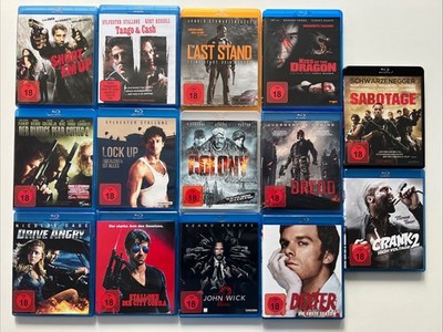 19 Blu-ray FSK 18 Sammlung, Dexter, Lock Up, Tango & Cash, Dredd, The Colony uvm