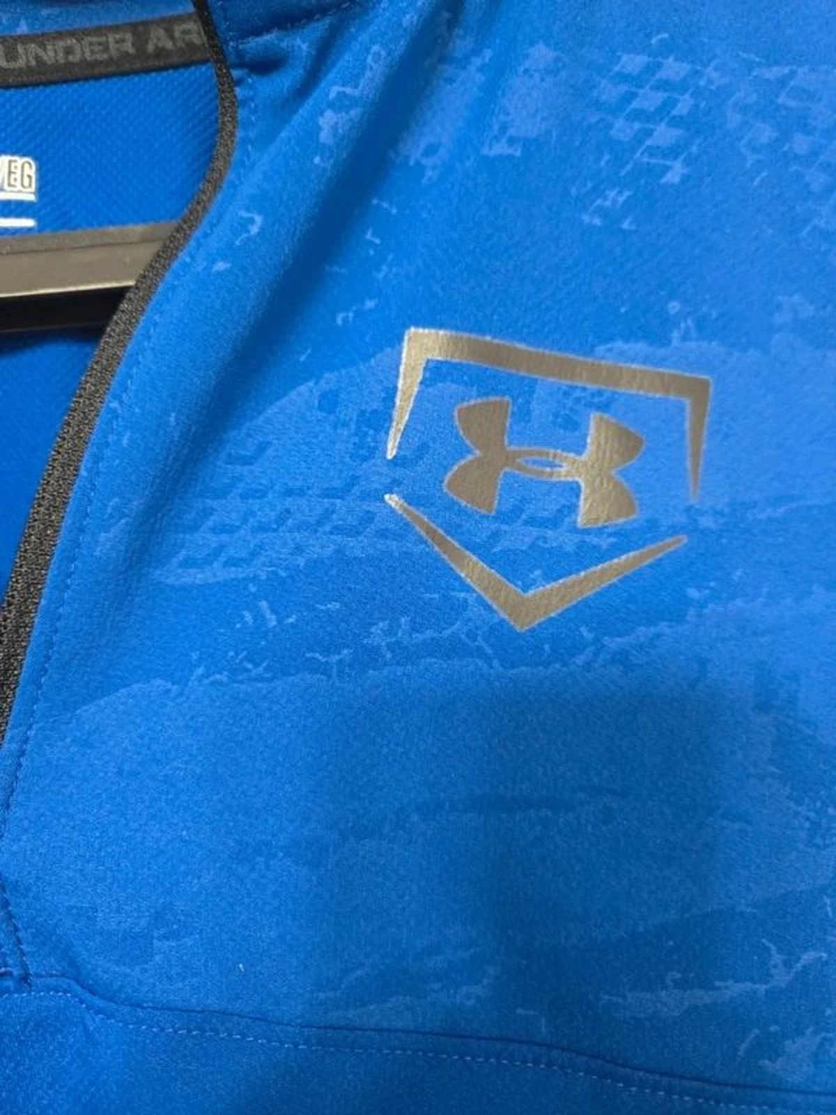 Under Armour Roy/Bl Sublimated Camo Short Sleeve 1/4zip Cage Jacket Pullover XL - product detail image 3