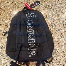 Supreme Black Backpack Logo 3-Pocket Mesh, Padded Straps, Fits 15" Laptop