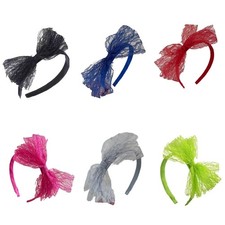 Elegant Lace Bow Hairband for Womens Candy Color Headband Head Hoop Headdress