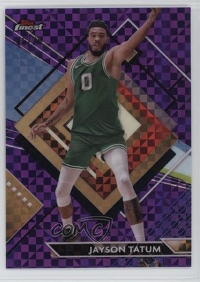 2023 Topps Finest Rare Purple Checkerboard Refractor 26/75 Jayson Tatum #205 o7m