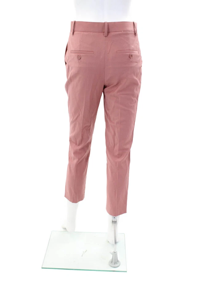 Pantalones de vestir continuos Theory Treeca 2 para mujer color rosa lana talla 0 Foto 3 de 4