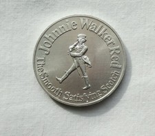 VINTAGE 1973 JOHNNIE WALKER RED NEW ENGLAND PATRIOTS SCHEDULE TOKEN FOOTBALL