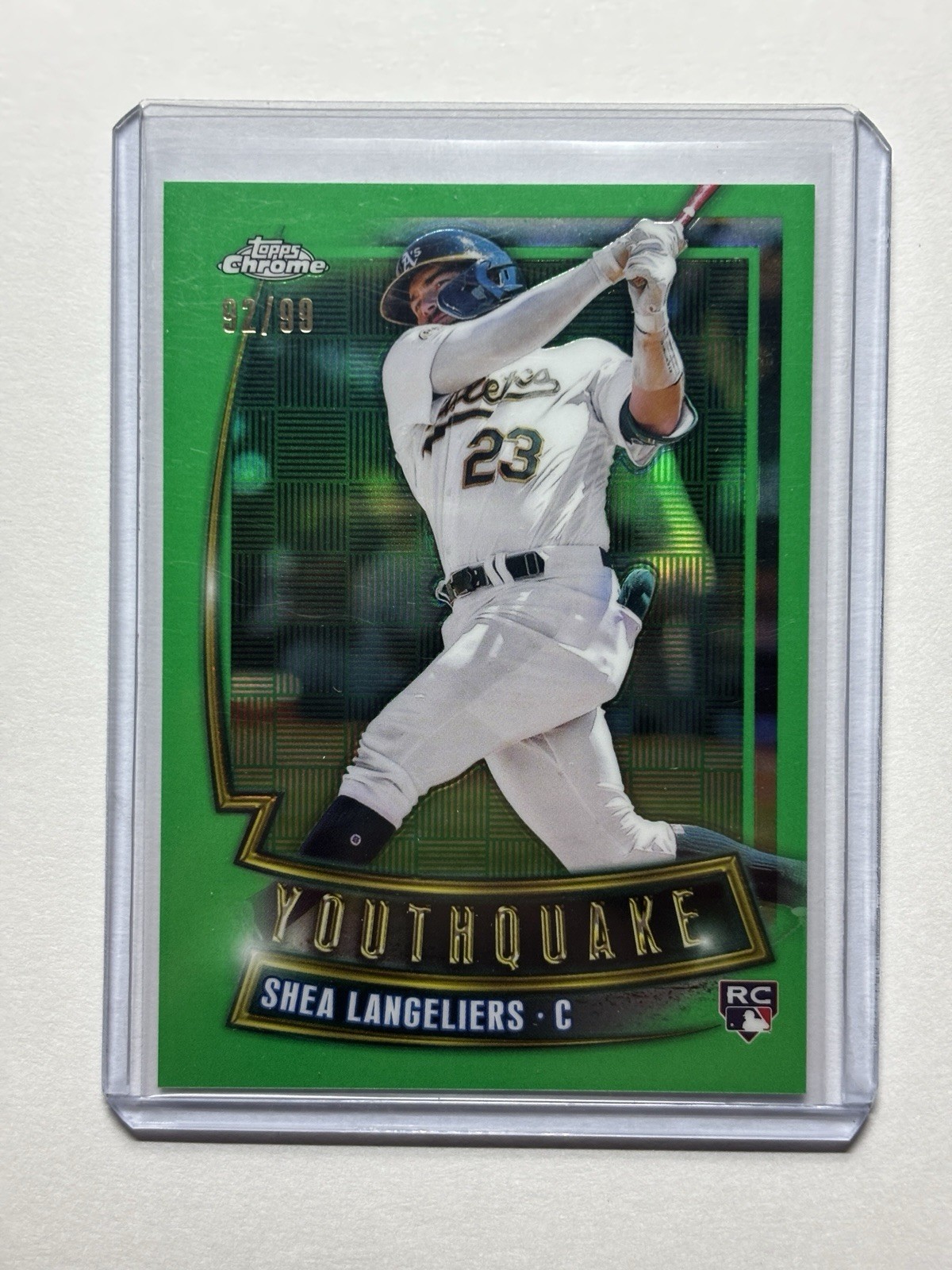 2023 Topps Chrome SHEA LANGELIERS RC Rookie Youthquake Green Refractor /99 YQ-38