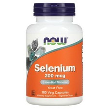 Now Foods Selenium 200 mcg 180 Veggie Caps GMP Quality Assured, Kosher,