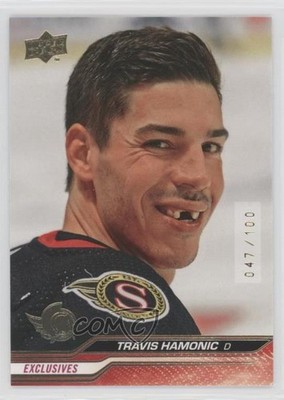2023-24 Upper Deck Extended Series UD Exclusives 47/100 Travis Hamonic #595 09br