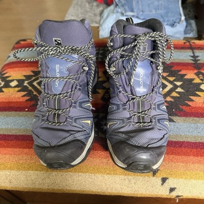 Salomon X Ultra 3 Mid GTX Waterproof Hiking Boots Shoes Navy Womens Size 8