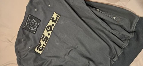 Mens PUNK Work Jacket. Homemade with Patches. Size XL. DIY hardcore vintage image 7