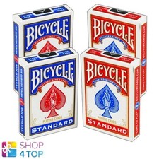 4 Decks Bicycle Rider Back No Face Blank 2 Red 2 Blue Magic Tricks Cards New