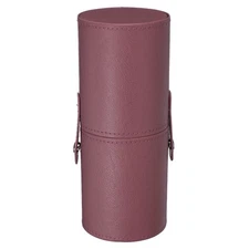 7.87" Portable Makeup Brush Holder with Strap, Dark Red