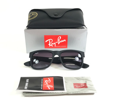 Ray-Ban Sunglasses RB4165 JUSTIN SMALL 601/8G Rubber Black w/ Grey Lenses 50 mm