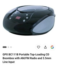 GPX Boombox Cd AM FM Radio NEW
