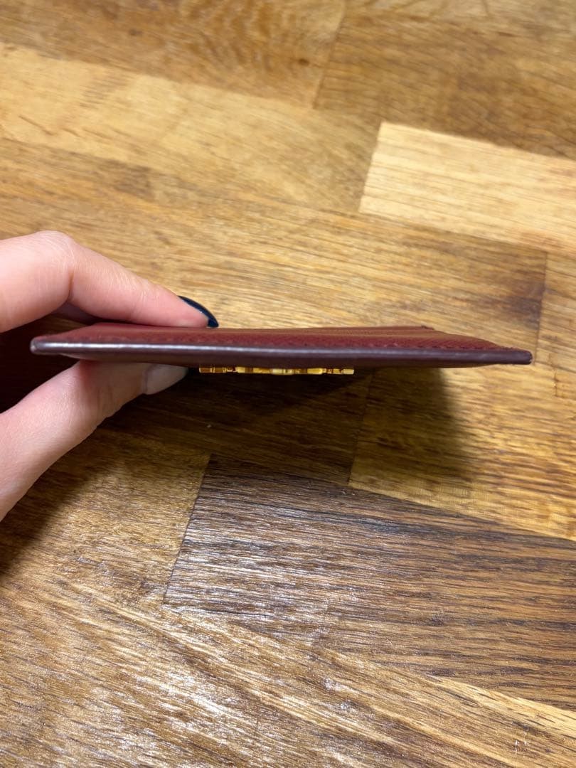 PRADA Saffiano Metal Card Case Red Leather with Box and Guarantee thumbnail 6