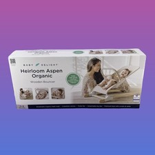 Baby Delight Heirloom Aspen Wooden Baby Bouncer 0-6 Months Organic Oat