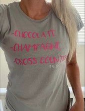 Bridleway ‘ Chocolate Champagne & Cross Country ‘ T Shirt  - Size Large