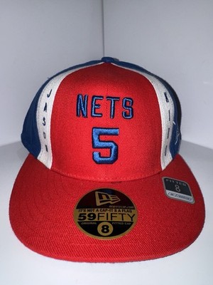 Jason Kidd Nets #5 Reebok Hardwood Classics 59FIFTY Fitted Hat Size 8 Red Blue