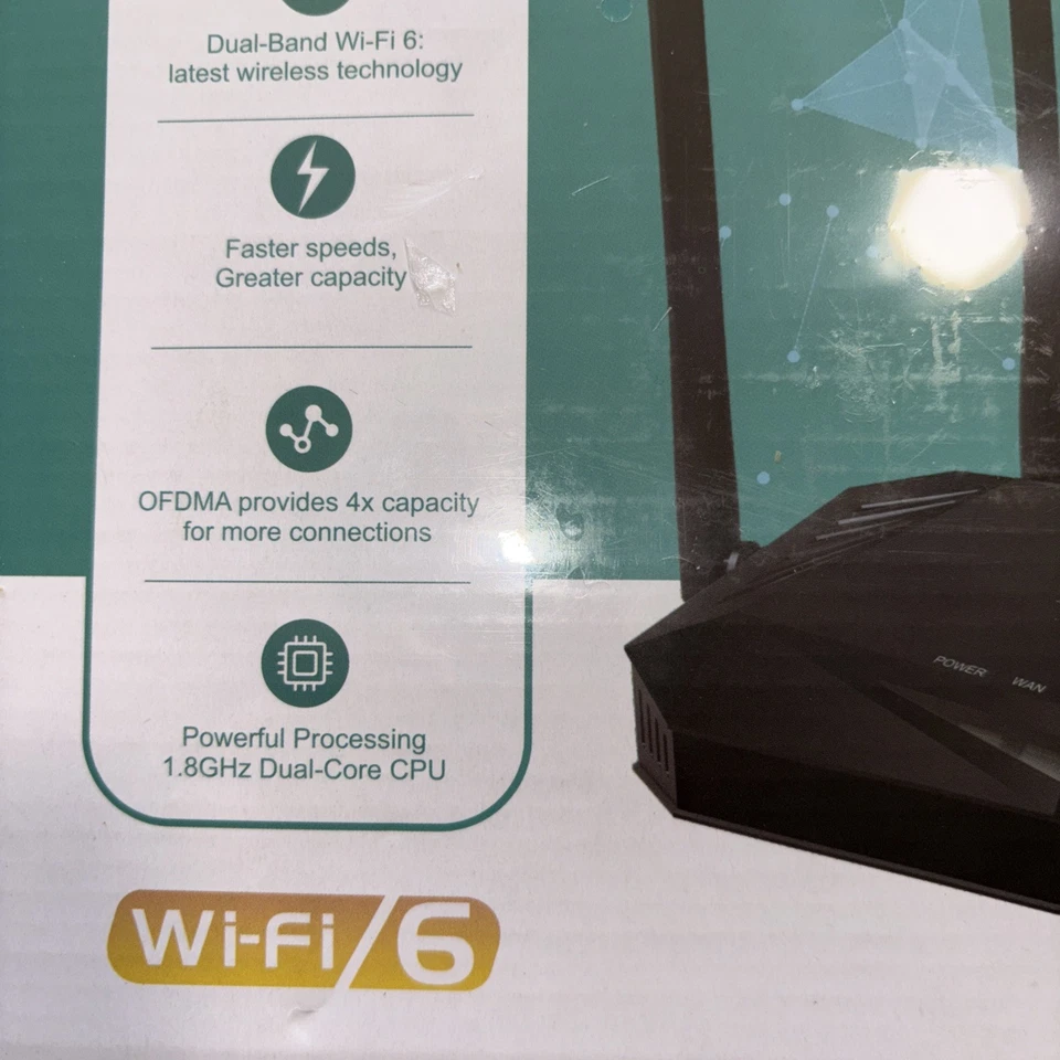 Ancatus WiFi 6 Router AX1800, Dual Band 1.8G WiFi Router Gigabit Computer Router - Image 2 of 4
