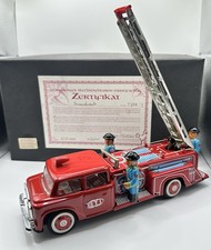 STI MF-718 Tin Lithograph Fire Truck Friction Toy Germany w/Box  Certificate