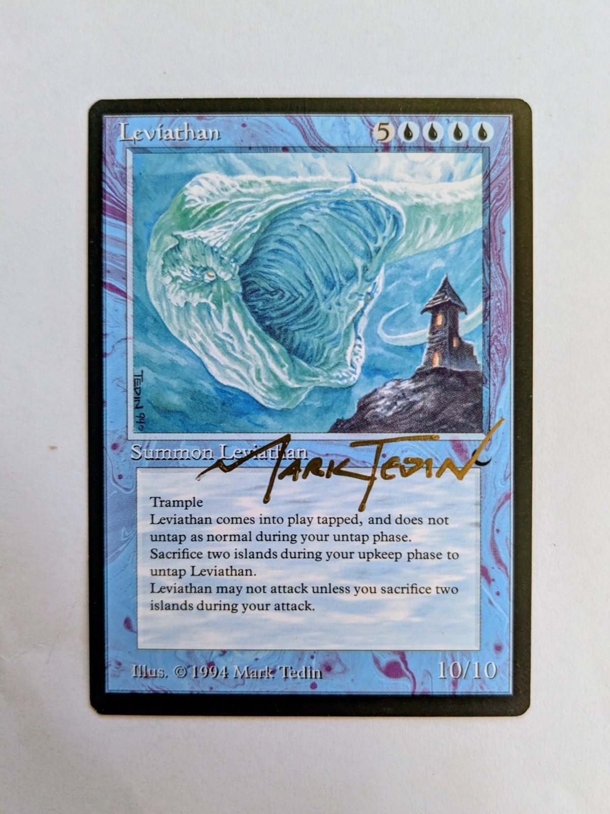 MTG THE DARK Leviathan SIGNED IN GOLD BY MARK TEDIN