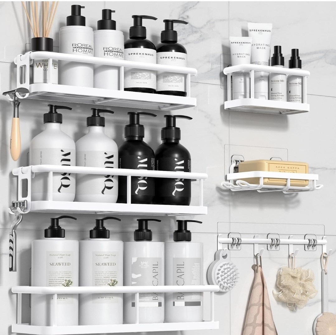 YASONIC Shower Caddy, 6 Pack Large Capacity shower organizer with Soap Holder...