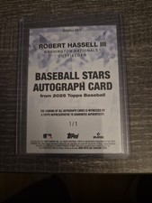 1 On 1 2025 Topps Autographs Robert Hassell III #BSAU-RH Platinum 1 On 1
