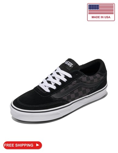 Vans Men's Brooklyn LS Shoe, Checkerboard Black/Asphalt, 8.5