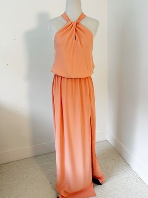 orange formal wedding guest dress Elegant Glittery V-Neck Long Sleeve Midi Wedding Guest Dress main image 0