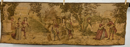 Vintage French Beautiful Rococo Style Scene Wall Hanging Tapestry 146x50 cm