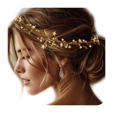 Gold Rhinestone Hair Vine Bridal Wedding Hair Piece Celestial Hair Acc...