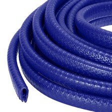 32.8 ft x 10mm x 7mm Rubber Edge Trim Guard with Metal Clips, Blue