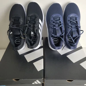 adidas Men's Cloudfoam Flex Laces Wide Fit Shoes Navy or Black - PICK SIZE