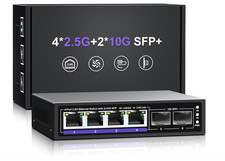 NICGIGA 6 Port 2.5G Unmanaged Ethernet Switch 4 x 2.5G Base T Ports 2 x 10G SFP