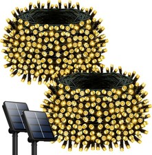 2 Pack 200LED Solar Christmas Lights Outdoor, 72FT Solar String Lights with 8 Li