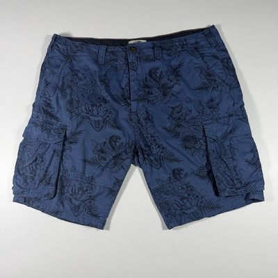 Kangaroo Poo Mens Cargo Shorts All Over Print Floral Tiger Snake W 38  L 9'' Y2K