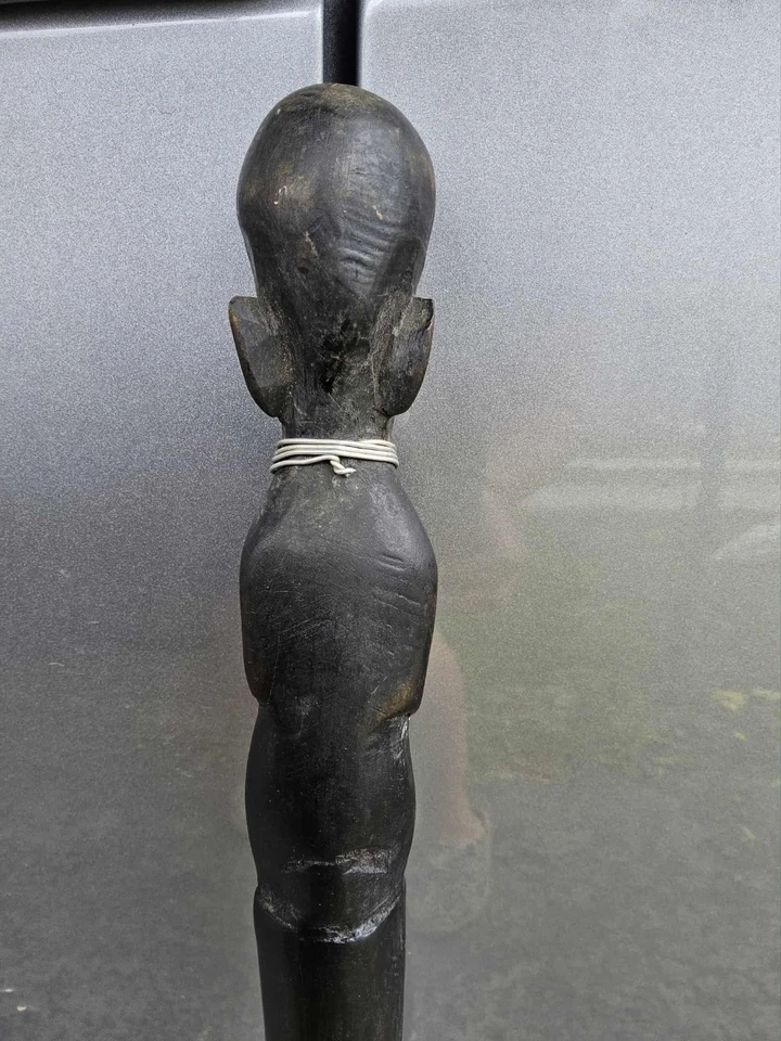 Antique Ebony Tribal African Cane W/ Hand-Carved Figure  36.5 Inches - Image 4 of 4