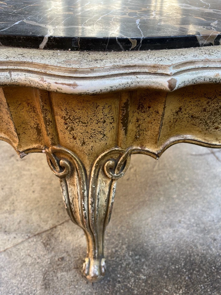 Vintage Italian Rococo / French Regency style marble coffee table - Image 2 of 4