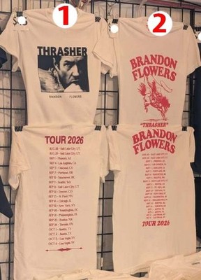 Brandon Flowers Shirt Thrasher Tour 2026 Two Sided T-Shirt Reprint