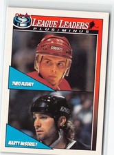 Theo Fleury and Marty McSorley 1991 League Leaders Plus/Minus #322