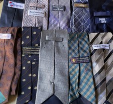 Joblot Of Silk Ties (10) All Have Issues Some Slight Mostly Branded